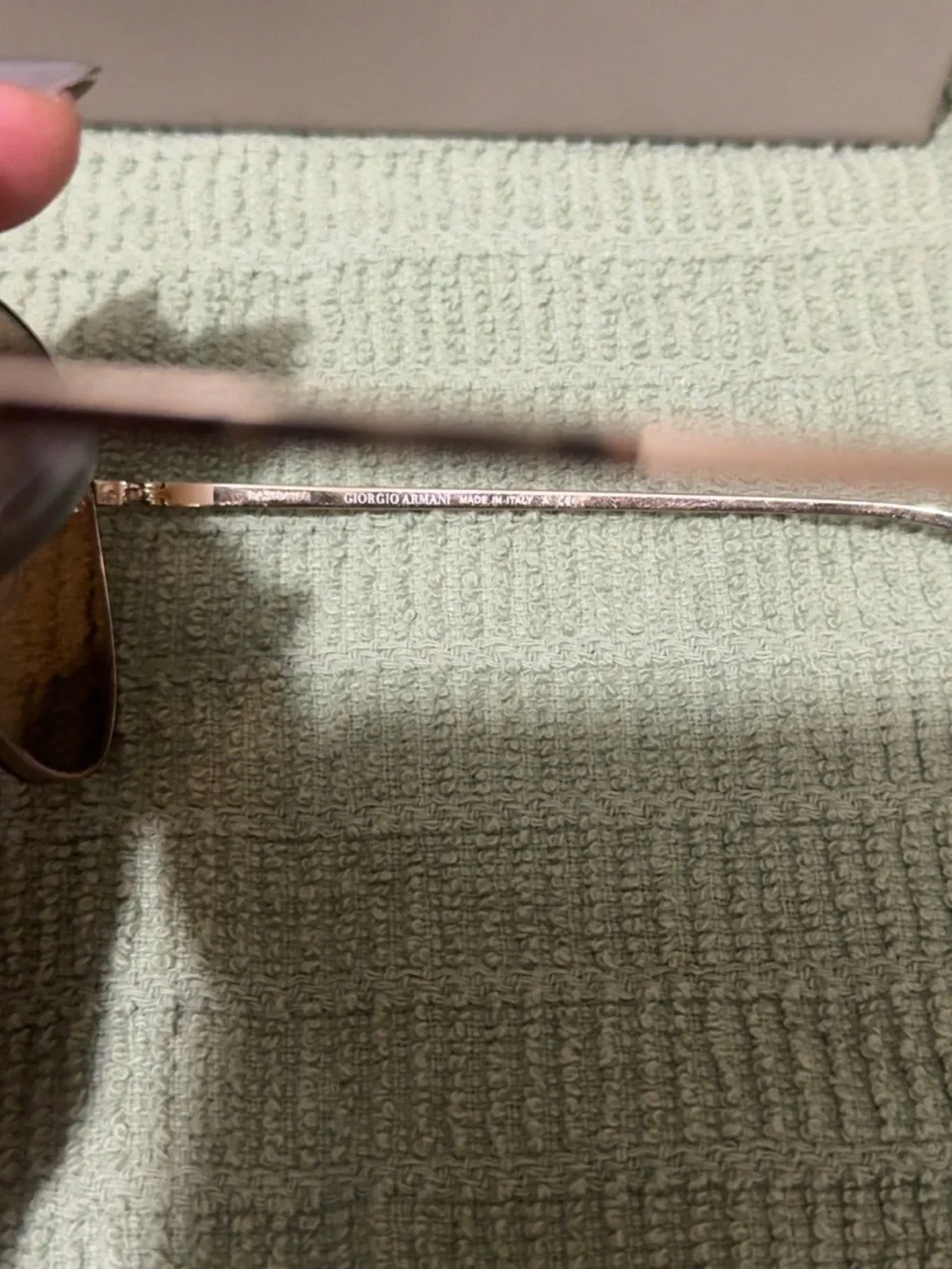 Giorgio Armani Gold Frame Sunglasses with Brown Lenses